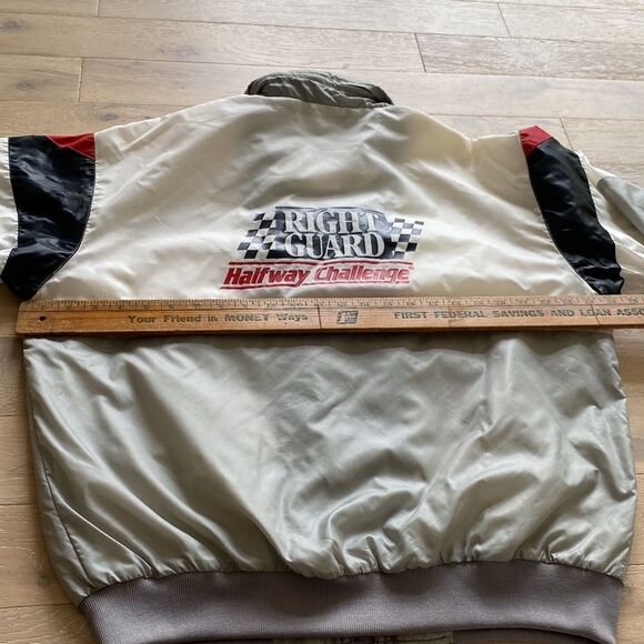 Vintage Racing Jacket Right Guard Halfway Challenge Windbreaker Bomber Mens Sz L - Picture 11 of 14